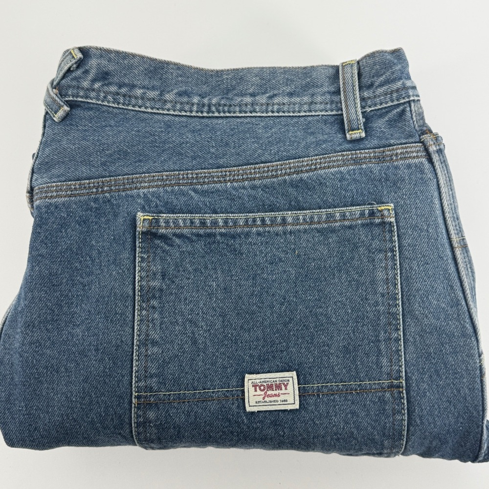 Vintage Tommy Jeans Men 42x32 Blue Denim Carpenter Y2K Skater Pants Baggy
